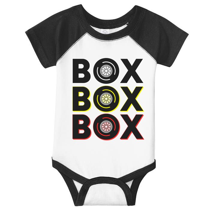 Formula Racing Car Box Box Box Radio Call To Pit Box Gift Infant Baby Jersey Bodysuit