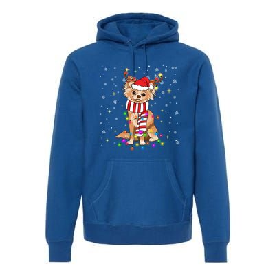 Funny Reindeer Chihuahua Dog Merry Christmas Gift Premium Hoodie