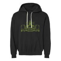 Formula Racing Car Blueprint Mechanical Engineer Racer Fan Garment-Dyed Fleece Hoodie