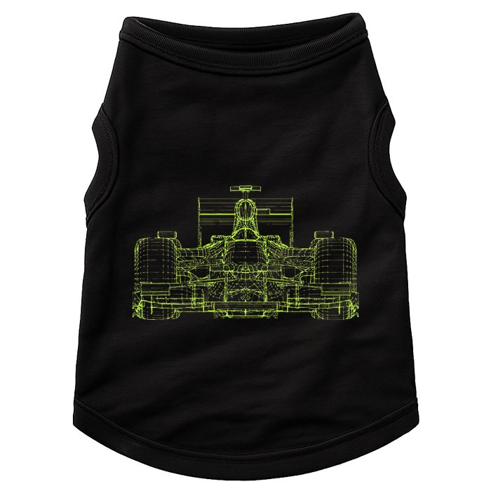 Formula Racing Car Blueprint Mechanical Engineer Racer Fan Doggie Tank
