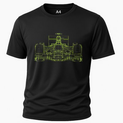 Formula Racing Car Blueprint Mechanical Engineer Racer Fan Performance Shirt