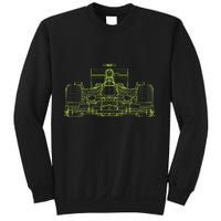 Formula Racing Car Blueprint Mechanical Engineer Racer Fan Sweatshirt