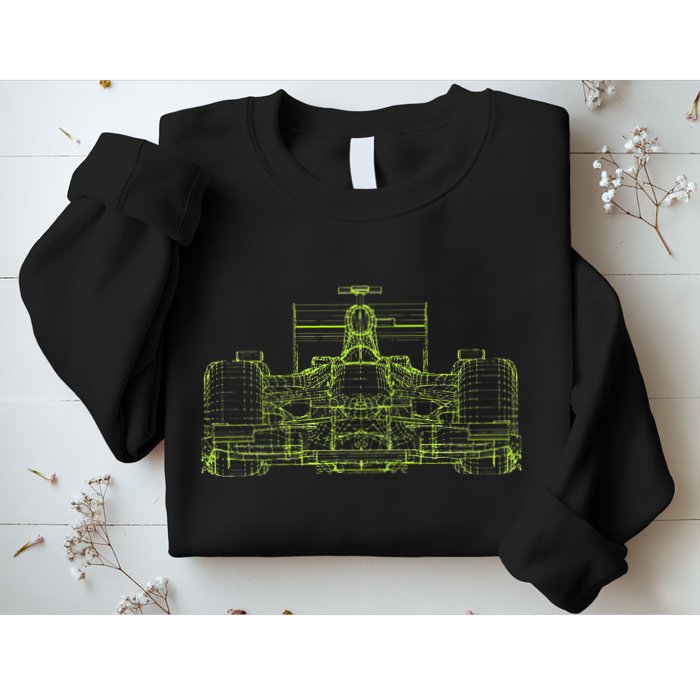 Formula Racing Car Blueprint Mechanical Engineer Racer Fan Sweatshirt