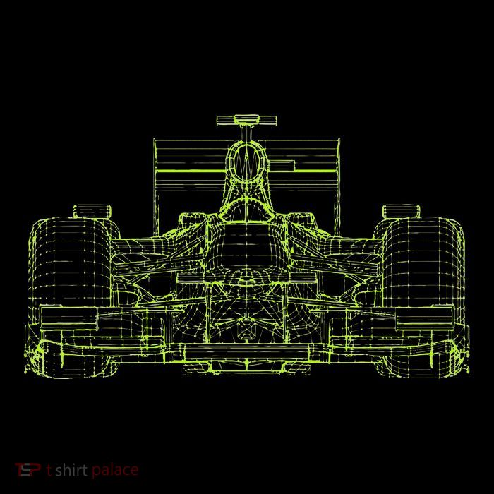 Formula Racing Car Blueprint Mechanical Engineer Racer Fan T-Shirt