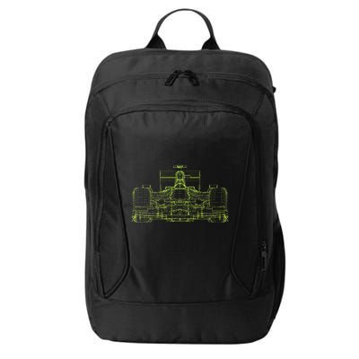 Formula Racing Car Blueprint Mechanical Engineer Racer Fan City Backpack