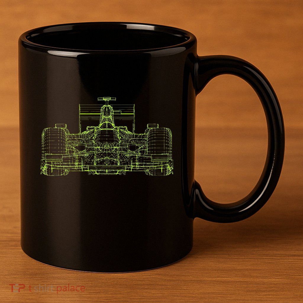 Formula Racing Car Blueprint Mechanical Engineer Racer Fan 11oz C Handle Ceramic Mug