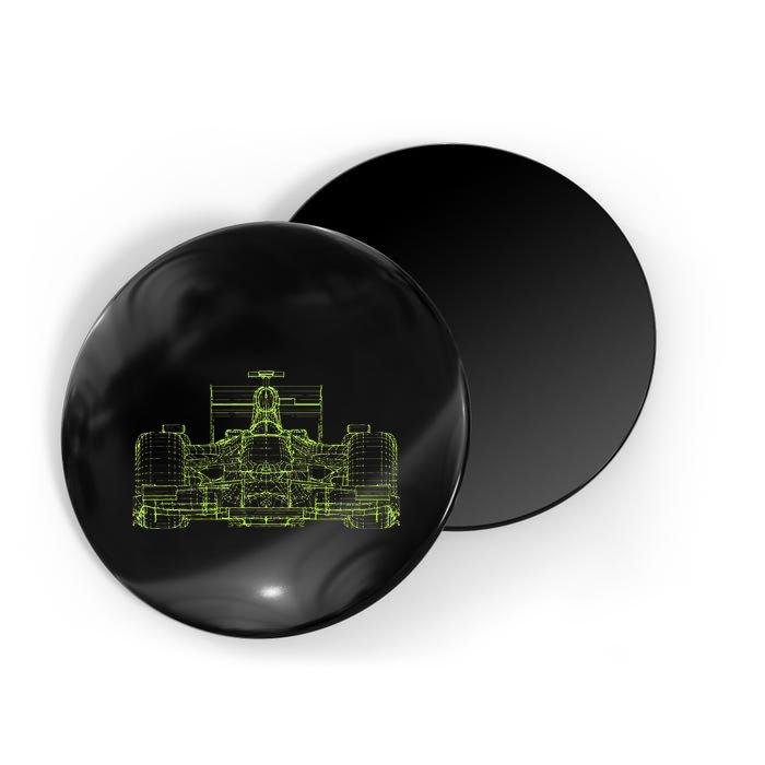Formula Racing Car Blueprint Mechanical Engineer Racer Fan Magnet