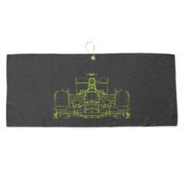 Formula Racing Car Blueprint Mechanical Engineer Racer Fan Large Microfiber Waffle Golf Towel