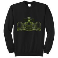 Formula Racing Car Blueprint Mechanical Engineer Racer Fan Tall Sweatshirt