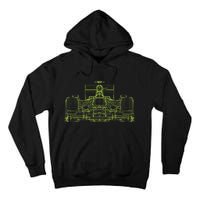Formula Racing Car Blueprint Mechanical Engineer Racer Fan Tall Hoodie