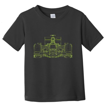 Formula Racing Car Blueprint Mechanical Engineer Racer Fan Toddler T-Shirt