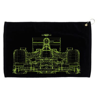 Formula Racing Car Blueprint Mechanical Engineer Racer Fan Grommeted Golf Towel