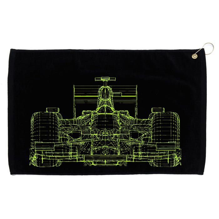 Formula Racing Car Blueprint Mechanical Engineer Racer Fan Grommeted Golf Towel