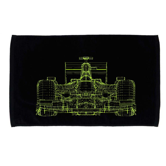 Formula Racing Car Blueprint Mechanical Engineer Racer Fan Microfiber Hand Towel