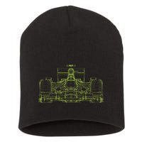 Formula Racing Car Blueprint Mechanical Engineer Racer Fan Short Acrylic Beanie