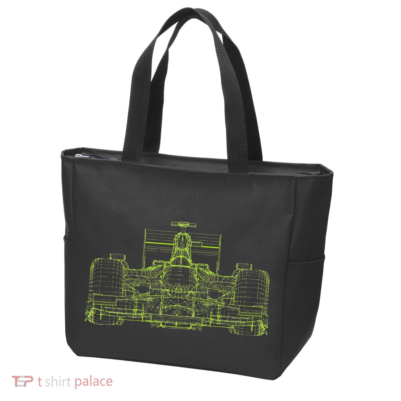 Formula Racing Car Blueprint Mechanical Engineer Racer Fan Zip Tote Bag