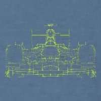 Formula Racing Car Blueprint Mechanical Engineer Racer Fan Garment-Dyed Sweatshirt