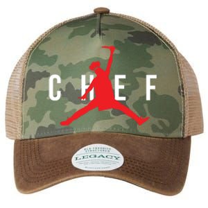 Funny Restaurant Chef Jumping Chef Knife Logo Legacy Tie Dye Trucker Hat