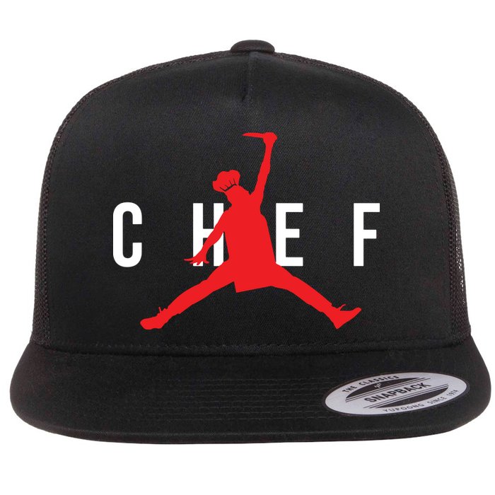Funny Restaurant Chef Jumping Chef Knife Logo Flatbill Hat