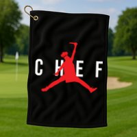 Funny Restaurant Chef Jumping Chef Knife Logo Golf Towel