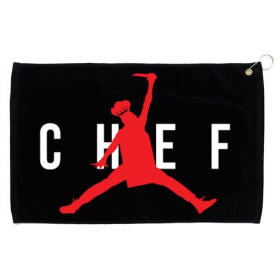 Funny Restaurant Chef Jumping Chef Knife Logo Grommeted Golf Towel