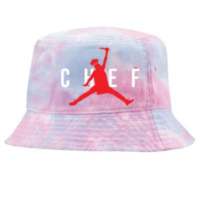 Funny Restaurant Chef Jumping Chef Knife Logo Tie-Dyed Bucket Hat