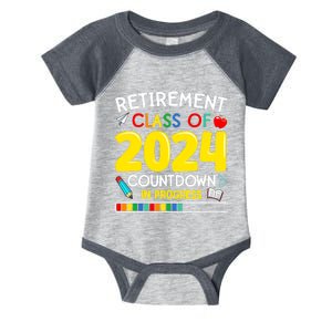 Funny Retirement Class Of 2024 Countdown In Progress Teacher Infant Baby Jersey Bodysuit