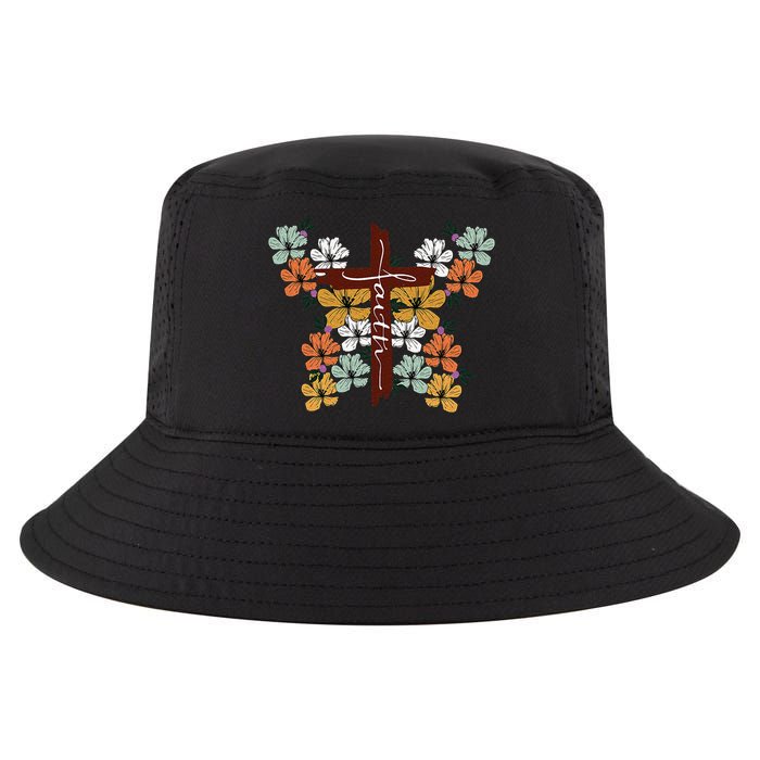 Faith Retro Cross Butterfly Religious Gifts Christian Cool Comfort Performance Bucket Hat