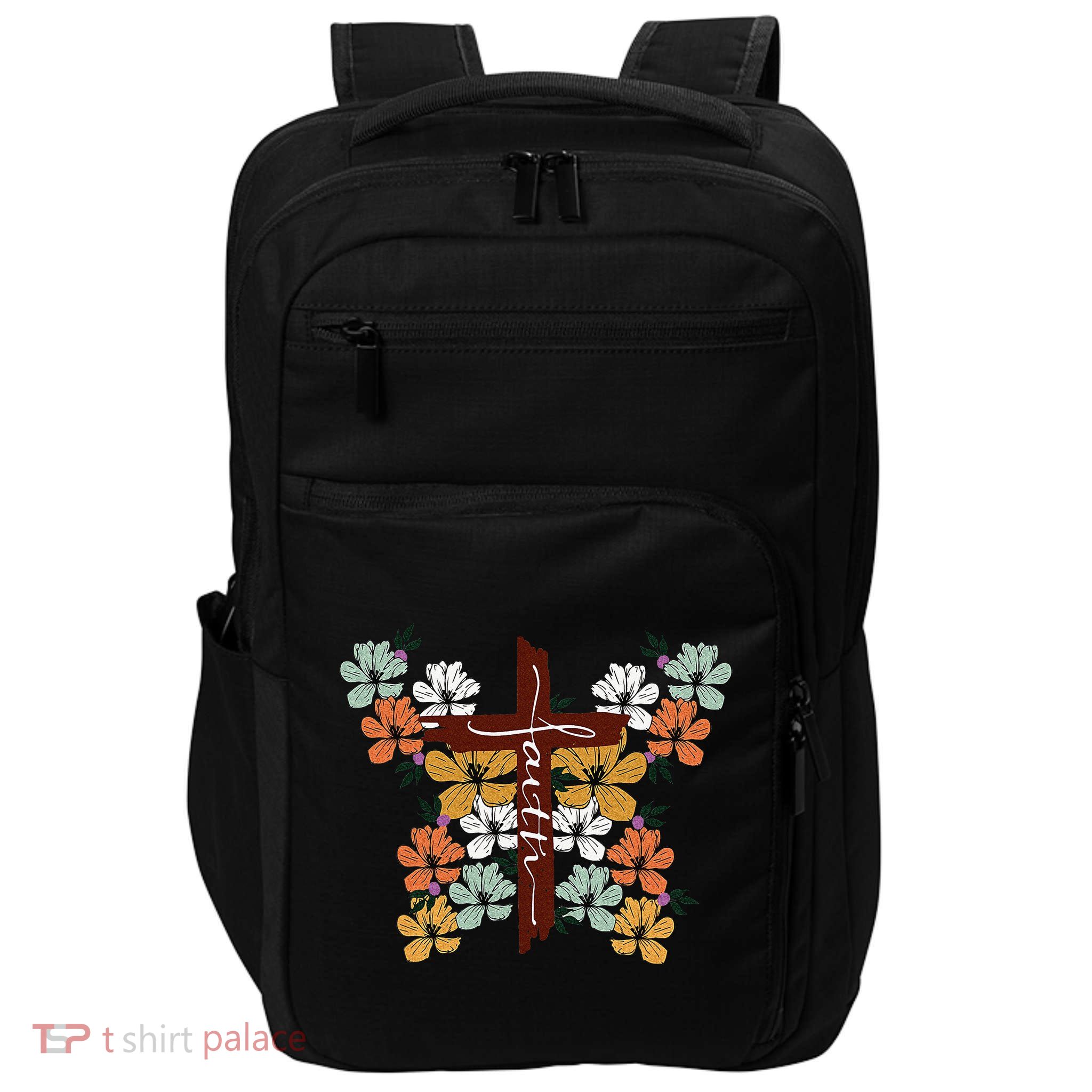 Faith Retro Cross Butterfly Religious Gifts Christian Impact Tech Backpack