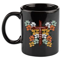 Faith Retro Cross Butterfly Religious Gifts Christian 11oz C Handle Ceramic Mug