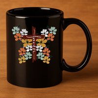 Faith Retro Cross Butterfly Religious Gifts Christian 11oz C Handle Ceramic Mug