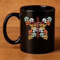 Faith Retro Cross Butterfly Religious Gifts Christian 11oz C Handle Ceramic Mug
