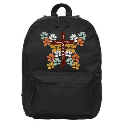 Faith Retro Cross Butterfly Religious Gifts Christian 16 in Basic Backpack