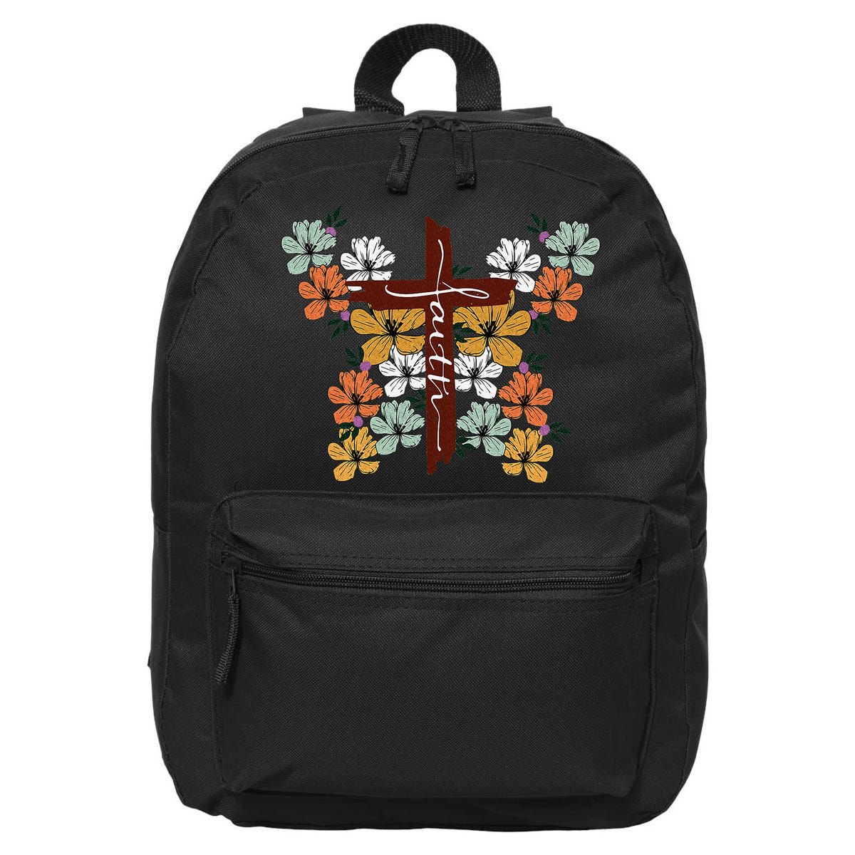 Faith Retro Cross Butterfly Religious Gifts Christian 16 in Basic Backpack