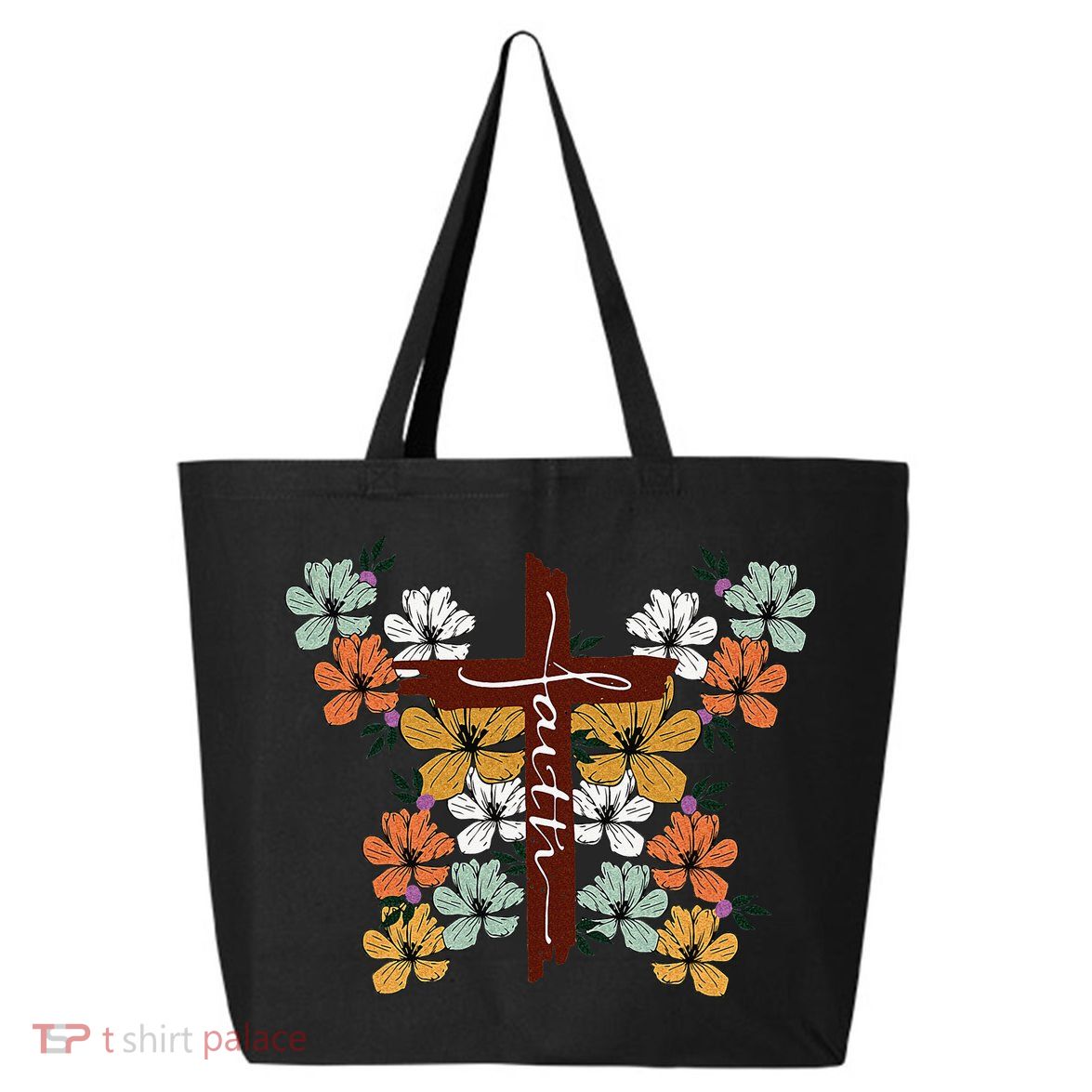 Faith Retro Cross Butterfly Religious Gifts Christian 25L Jumbo Tote