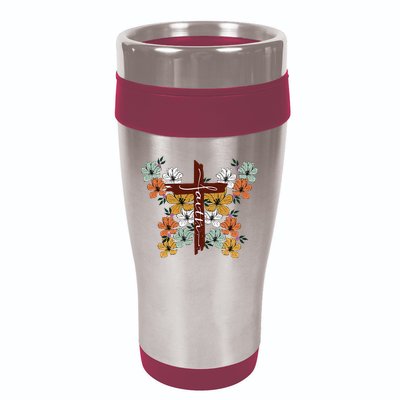 Faith Retro Cross Butterfly Religious Gifts Christian 16oz Travel Tumbler