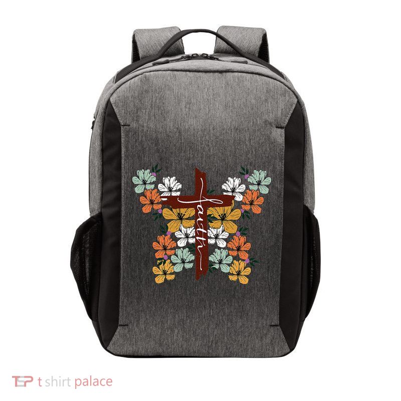 Faith Retro Cross Butterfly Religious Gifts Christian Vector Backpack