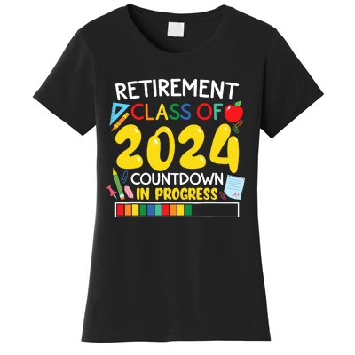 Funny Retirement Class Of 2024 Countdown In Progress Teacher Women's T-Shirt