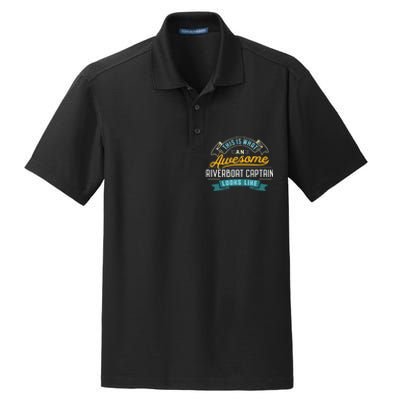 Funny Riverboat Captain Awesome Job Occupation Dry Zone Grid Polo