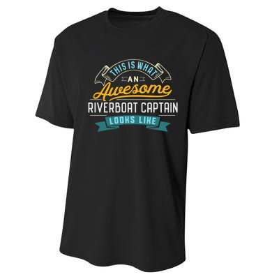 Funny Riverboat Captain Awesome Job Occupation Performance Sprint T-Shirt