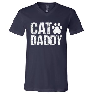 Funny Rad Cat Daddy Dad Gift Fathers Day V-Neck T-Shirt