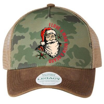 Funny Retro Christmas Santa Claus I Love A Man With A Beard Legacy Tie Dye Trucker Hat