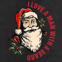 Funny Retro Christmas Santa Claus I Love A Man With A Beard 7 Panel Mesh Trucker Snapback Hat