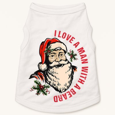 Funny Retro Christmas Santa Claus I Love A Man With A Beard Doggie Tank