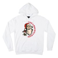 Funny Retro Christmas Santa Claus I Love A Man With A Beard Hoodie