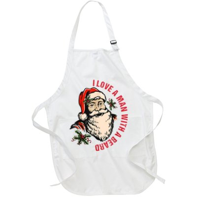 Funny Retro Christmas Santa Claus I Love A Man With A Beard Apron