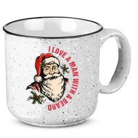 Funny Retro Christmas Santa Claus I Love A Man With A Beard 15oz Campfire Ceramic Mug