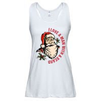 Funny Retro Christmas Santa Claus I Love A Man With A Beard Ladies Essential Flowy Tank