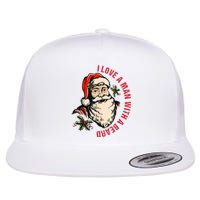 Funny Retro Christmas Santa Claus I Love A Man With A Beard Flat Bill Trucker Hat