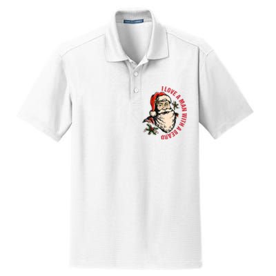 Funny Retro Christmas Santa Claus I Love A Man With A Beard Dry Zone Grid Polo